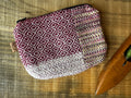 Medium Red & Pink British Wool Patchwork Zip Pouch, Fully Lined
