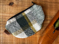 Small Dark Green British Wool Patchwork Coin Pouch, Fully Lined