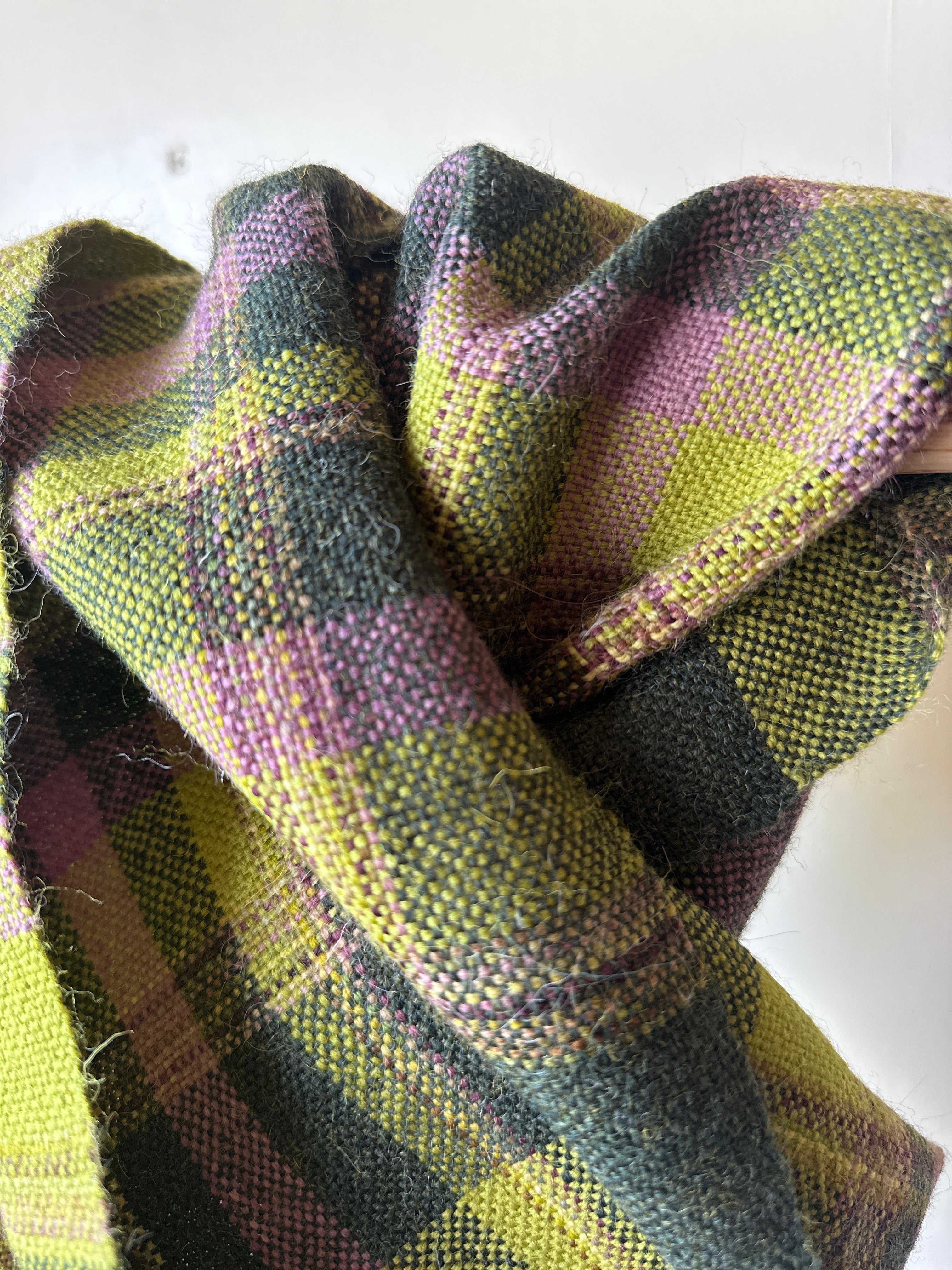 Green & Purple British Wool Plaid Scarf
