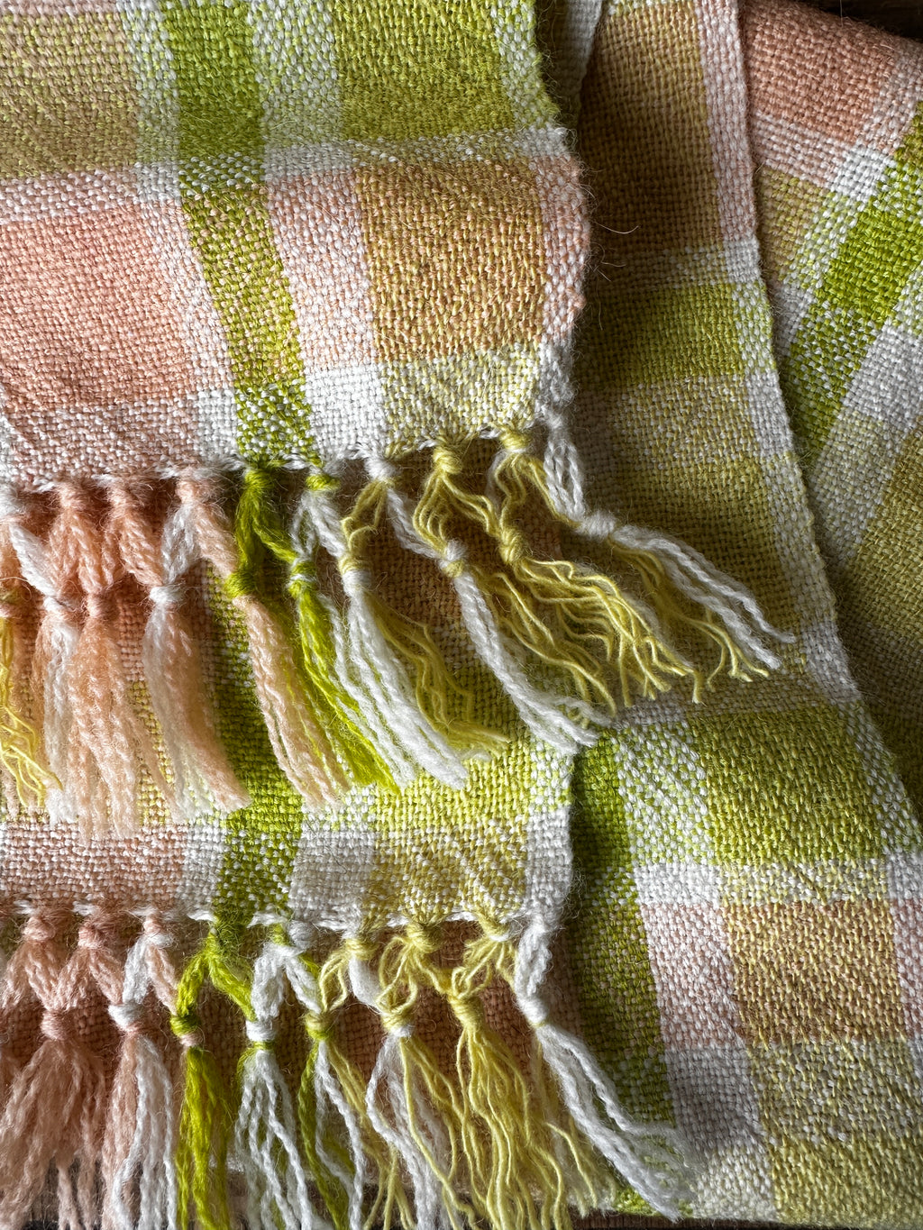 Spring Pastel British Wool Plaid Scarf