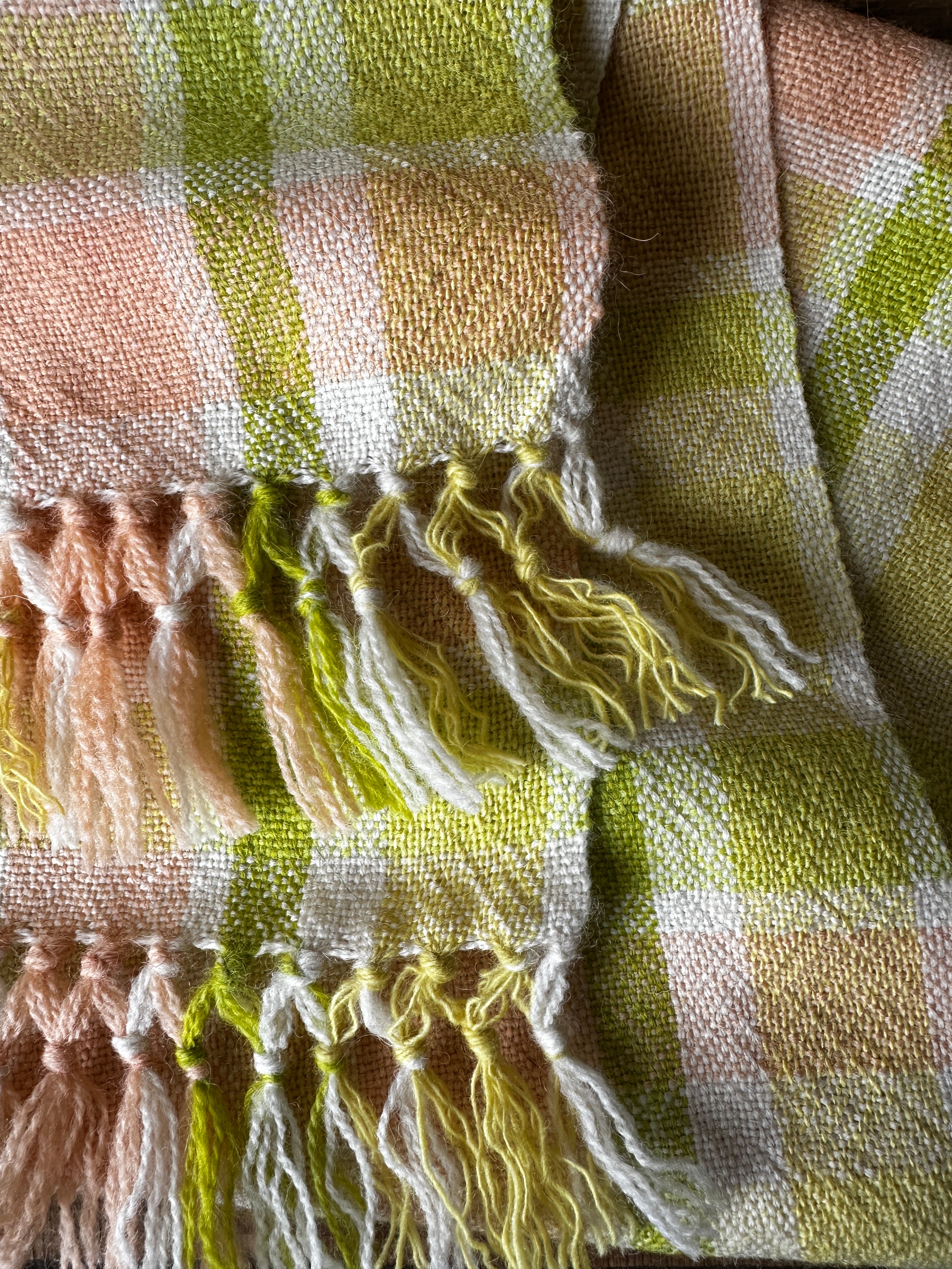 Spring Pastel British Wool Plaid Scarf