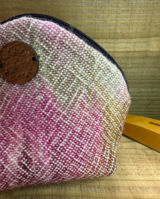 Hand-Painted and Woven 'Magnolia' British Wool Zip Pouch