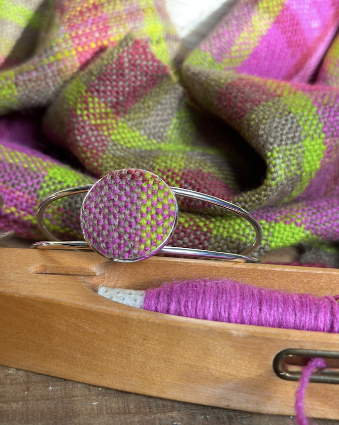 'Magnolia' Plaid Handwoven British Wool Bangles