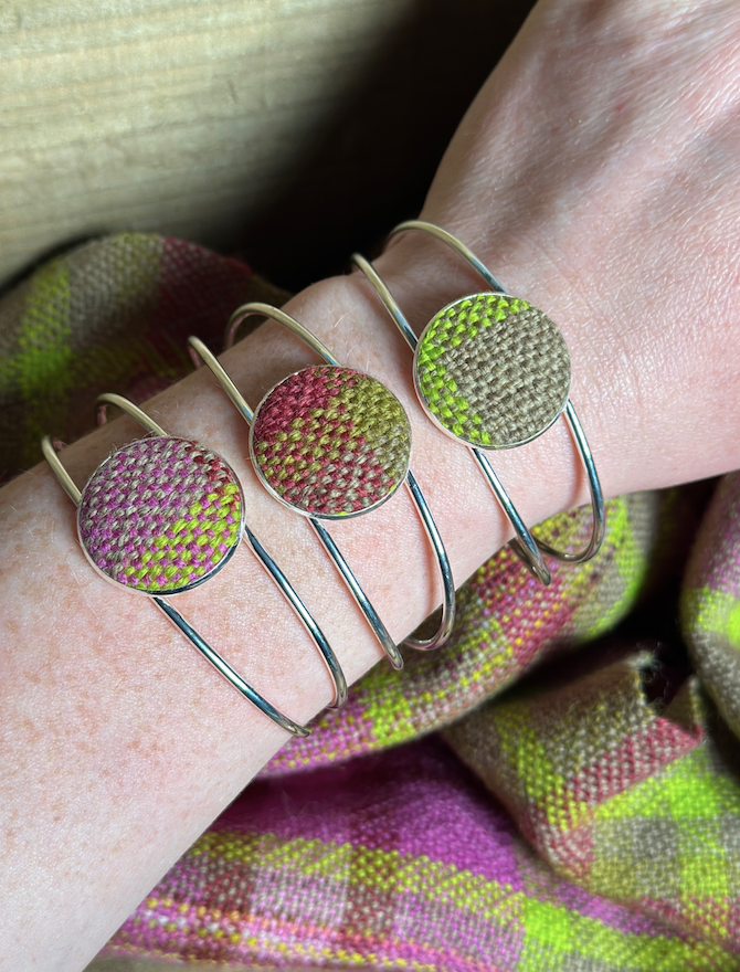 'Magnolia' Plaid Handwoven British Wool Bangles