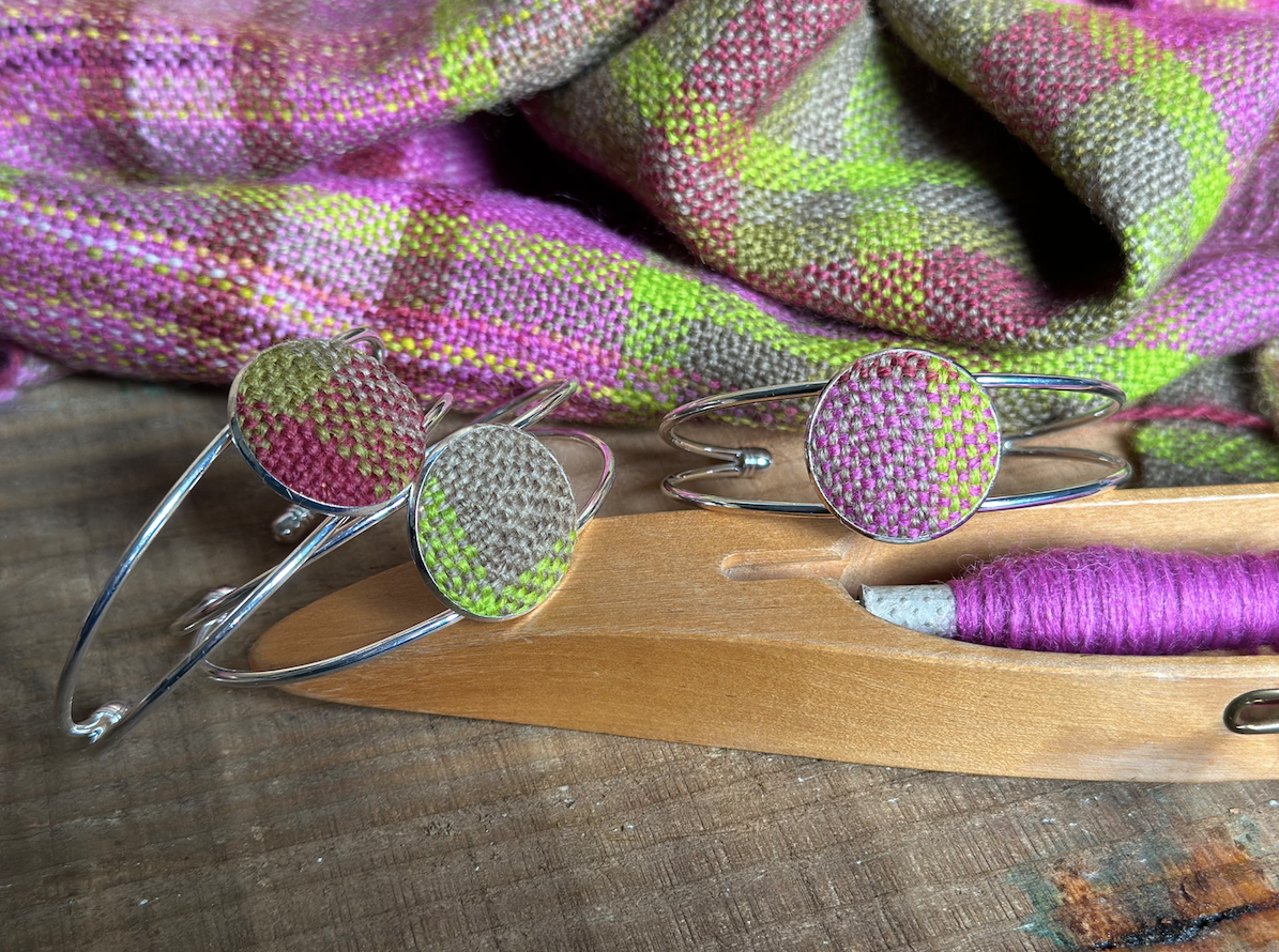 'Magnolia' Plaid Handwoven British Wool Bangles