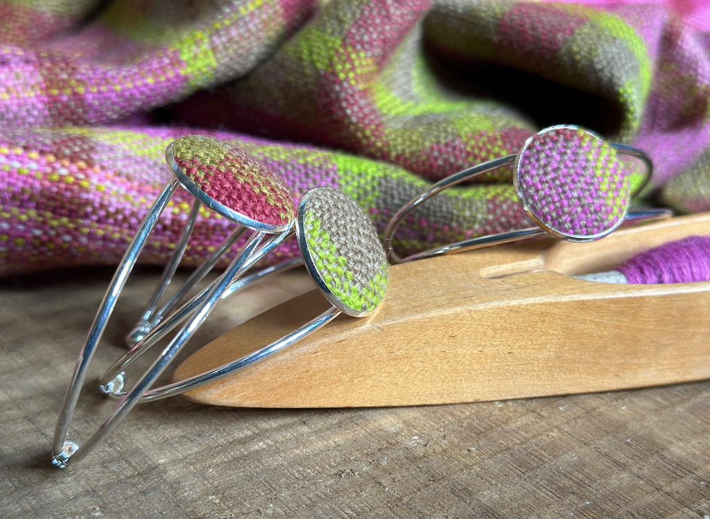 'Magnolia' Plaid Handwoven British Wool Bangles