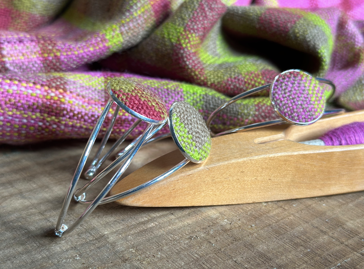 'Magnolia' Plaid Handwoven British Wool Bangles