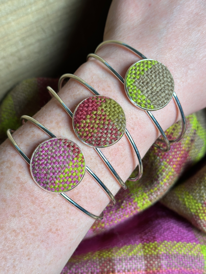 'Magnolia' Plaid Handwoven British Wool Bangles