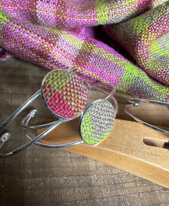 'Magnolia' Plaid Handwoven British Wool Bangles