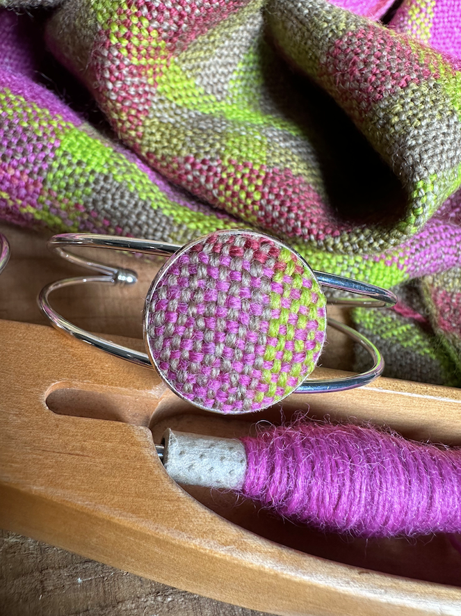 'Magnolia' Plaid Handwoven British Wool Bangles