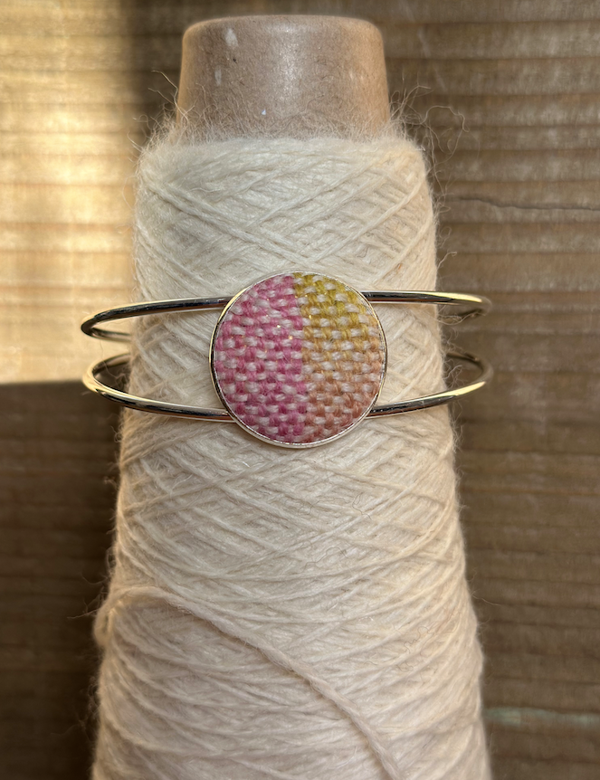 'Painted Magnolia' Handwoven British Wool Bangle