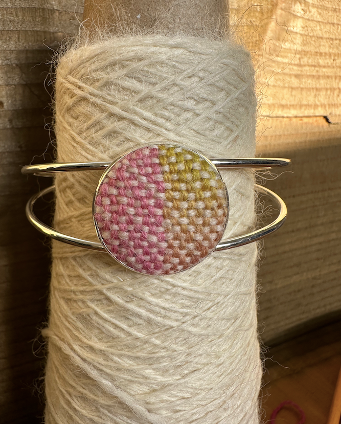 'Painted Magnolia' Handwoven British Wool Bangle