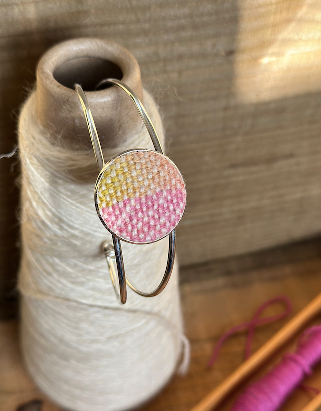 'Painted Magnolia' Handwoven British Wool Bangle