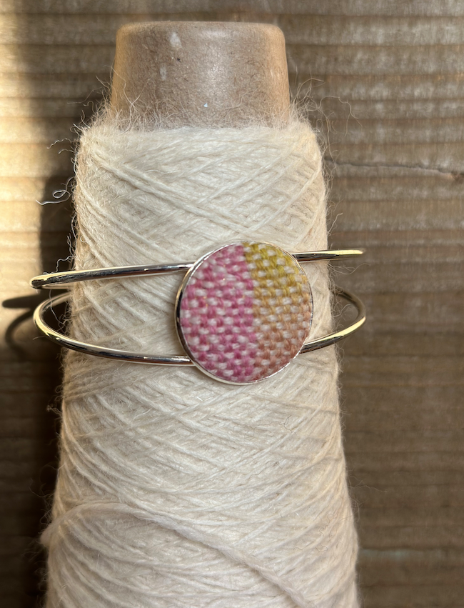 'Painted Magnolia' Handwoven British Wool Bangle
