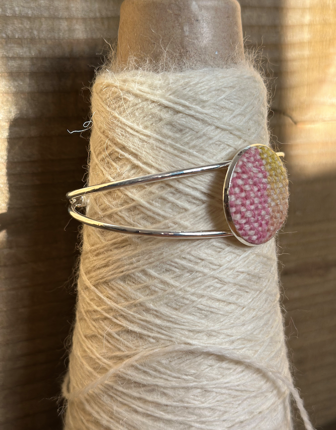 'Painted Magnolia' Handwoven British Wool Bangle
