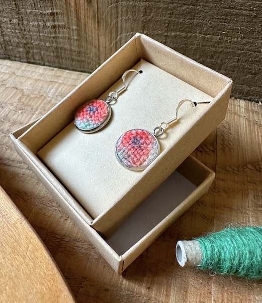 Small Hand Painted 'Poppy' Earrings
