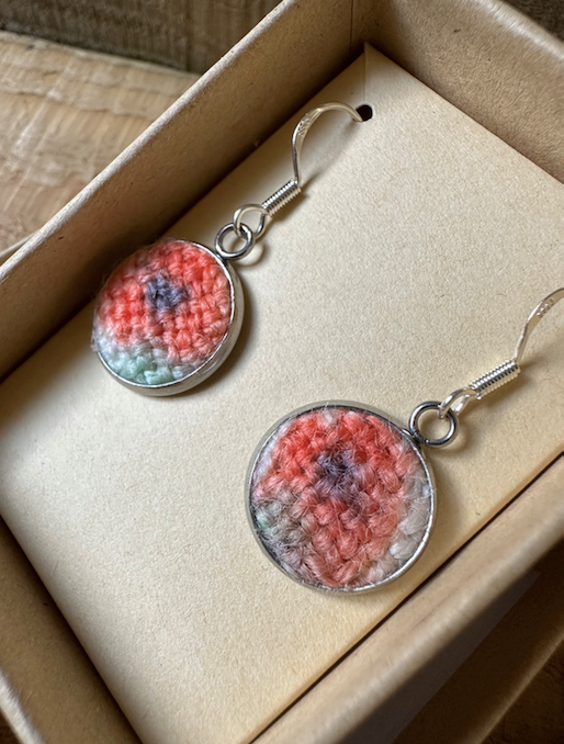 Small Hand Painted 'Poppy' Earrings