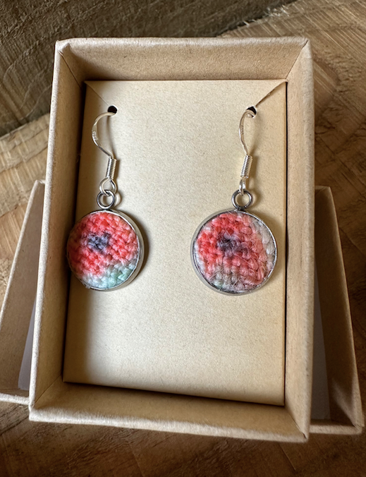 Small Hand Painted 'Poppy' Earrings