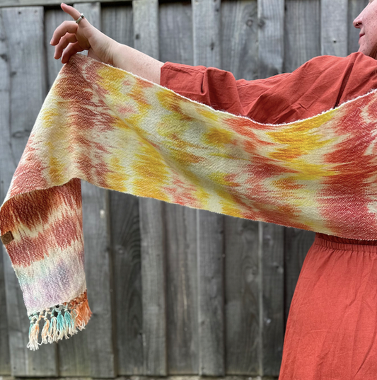 The 'Autumn at Cotehele' Painted Warp Scarf