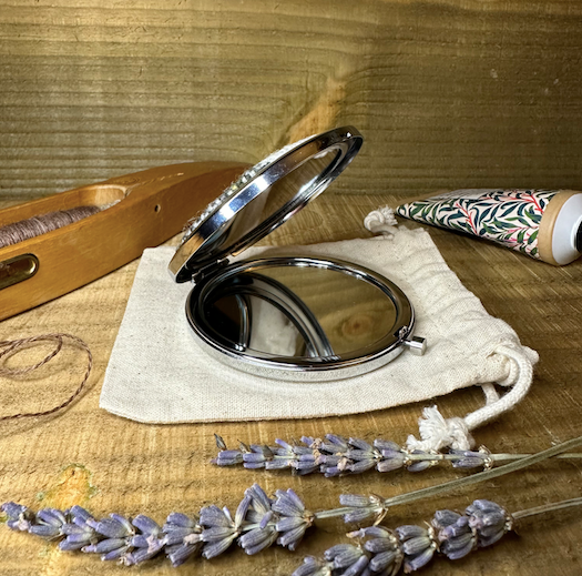 Winter Falls Plaid Handwoven British Wool Pocket Mirror