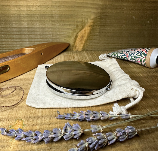 Winter Falls Plaid Handwoven British Wool Pocket Mirror