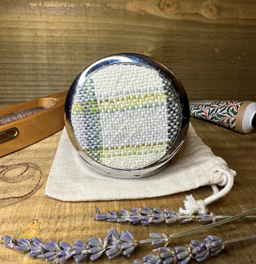 Winter Falls Plaid Handwoven British Wool Pocket Mirror