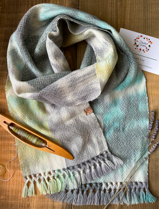 Winter Falls Painted Warp Plain Weave Scarf - Exclusive Collection