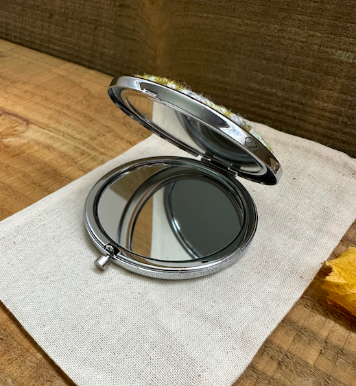 Winter Falls Stripe Handwoven British Wool Pocket Mirror